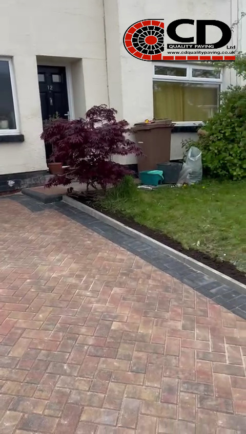 Block paving driveway to garden in Heswall.